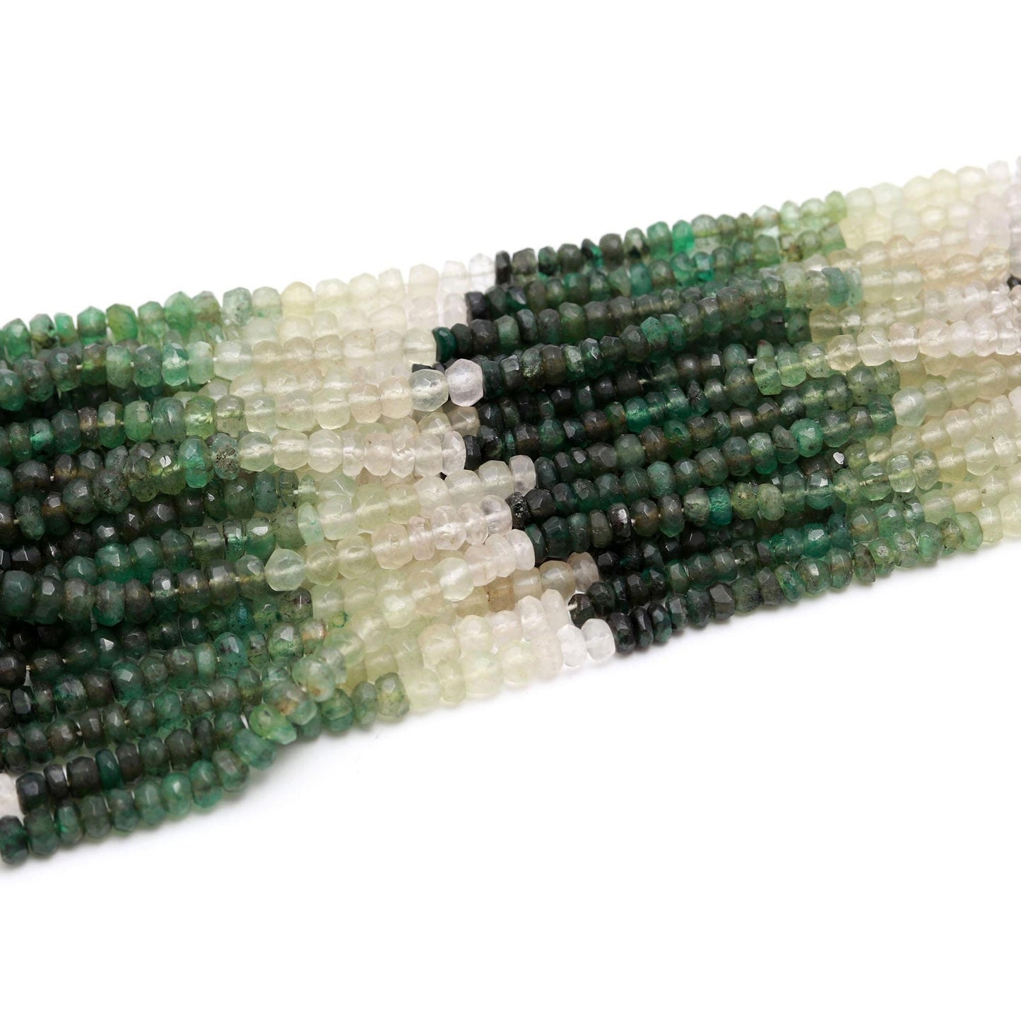 Emerald Shaded Faceted Rondelle Natural Emerald Shaded Faceted 3-4.5 MM Gemstone Beads for Handmade Designer Jewelry Necklace Making Craft