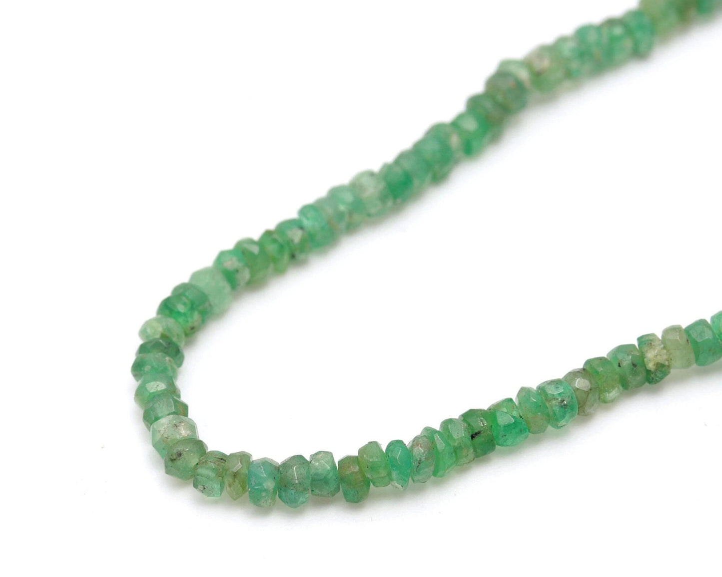 Natural Zambia Emerald Faceted Rondelle Beads 3-3.5 MM Emerald Rondelle Beads for Handmade Designer Jewelry Making Craft & Bijoux Supplies