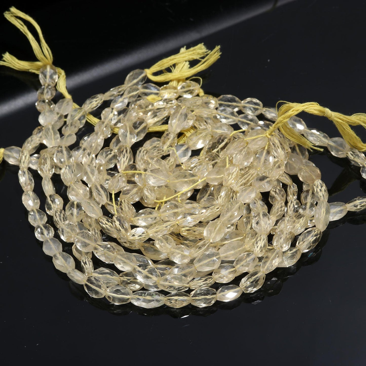 Lemon Quartz Beads Natural Lemon Quartz Oval Shape Faceted Gemstone Beads for Handmade Designer Jewelry Necklace Pendant Earrings Making