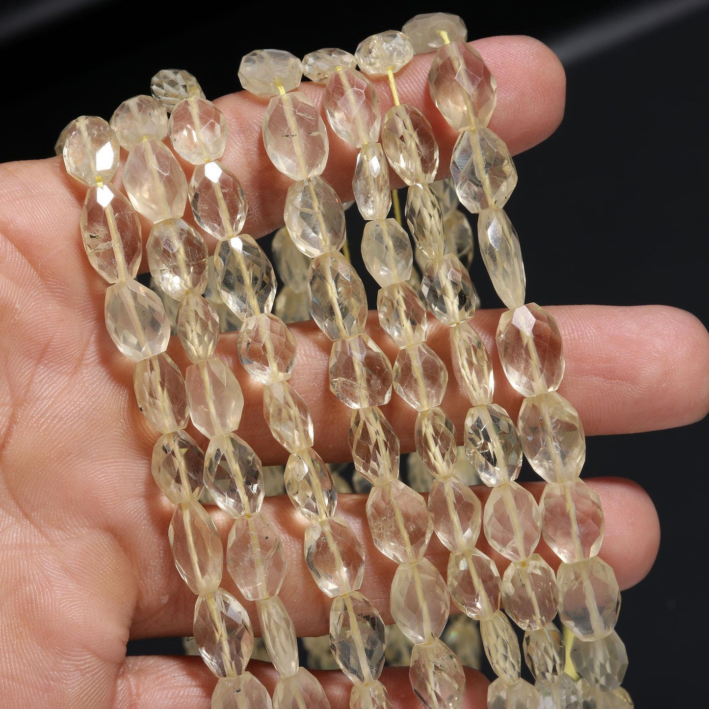 Lemon Quartz Beads Natural Lemon Quartz Oval Shape Faceted Gemstone Beads for Handmade Designer Jewelry Necklace Pendant Earrings Making