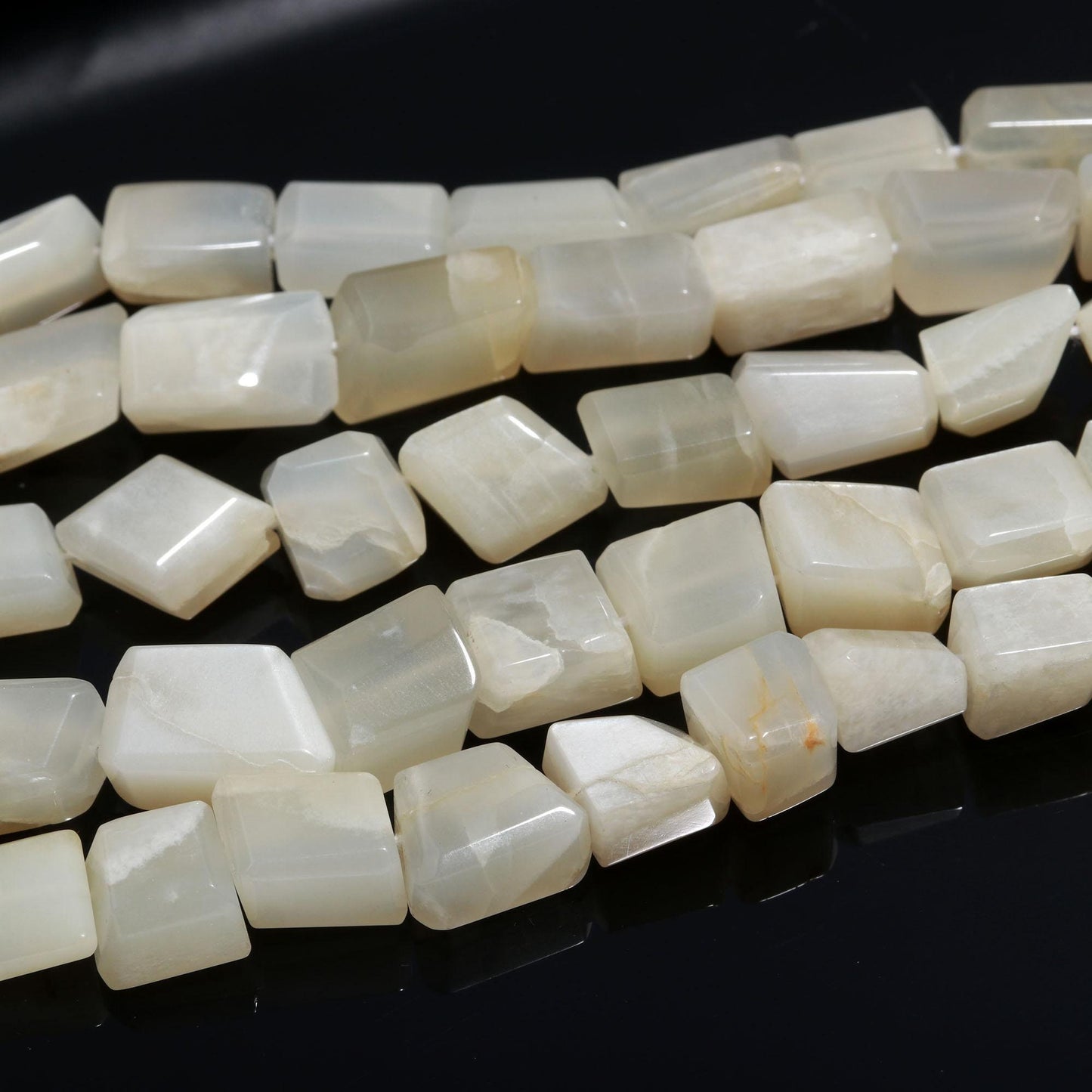 White Moonstone Faceted Tumble Beads Natural White Moonstone Gemstone Nuggets Beads for Handmade Designer Jewelry Necklace Earrings Making
