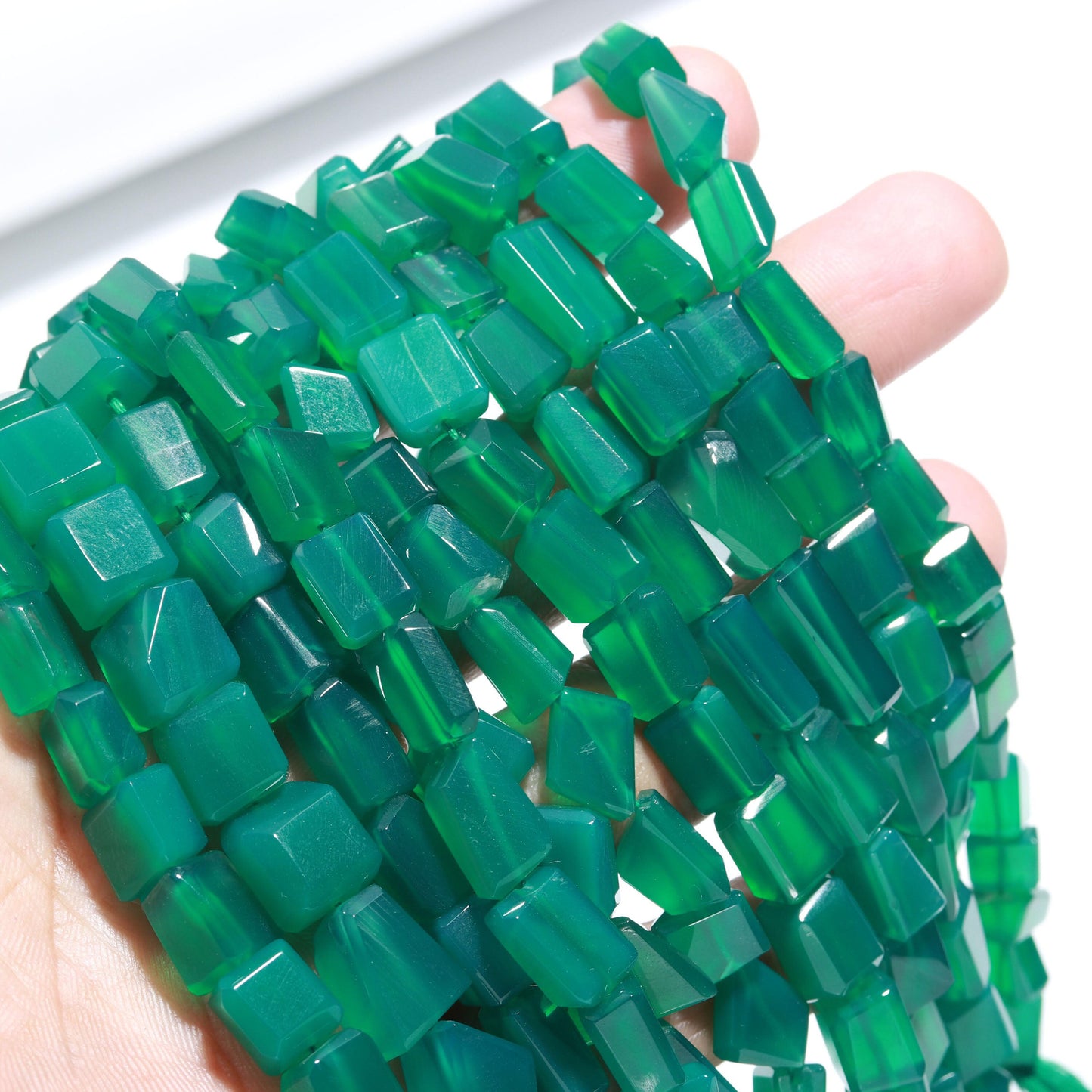 Green Onyx Tumble Natural Green Onyx Nuggets Fancy Shape Beads for Handmade Designer Jewelry Necklace Bracelet Earrings Pendant Making Craft
