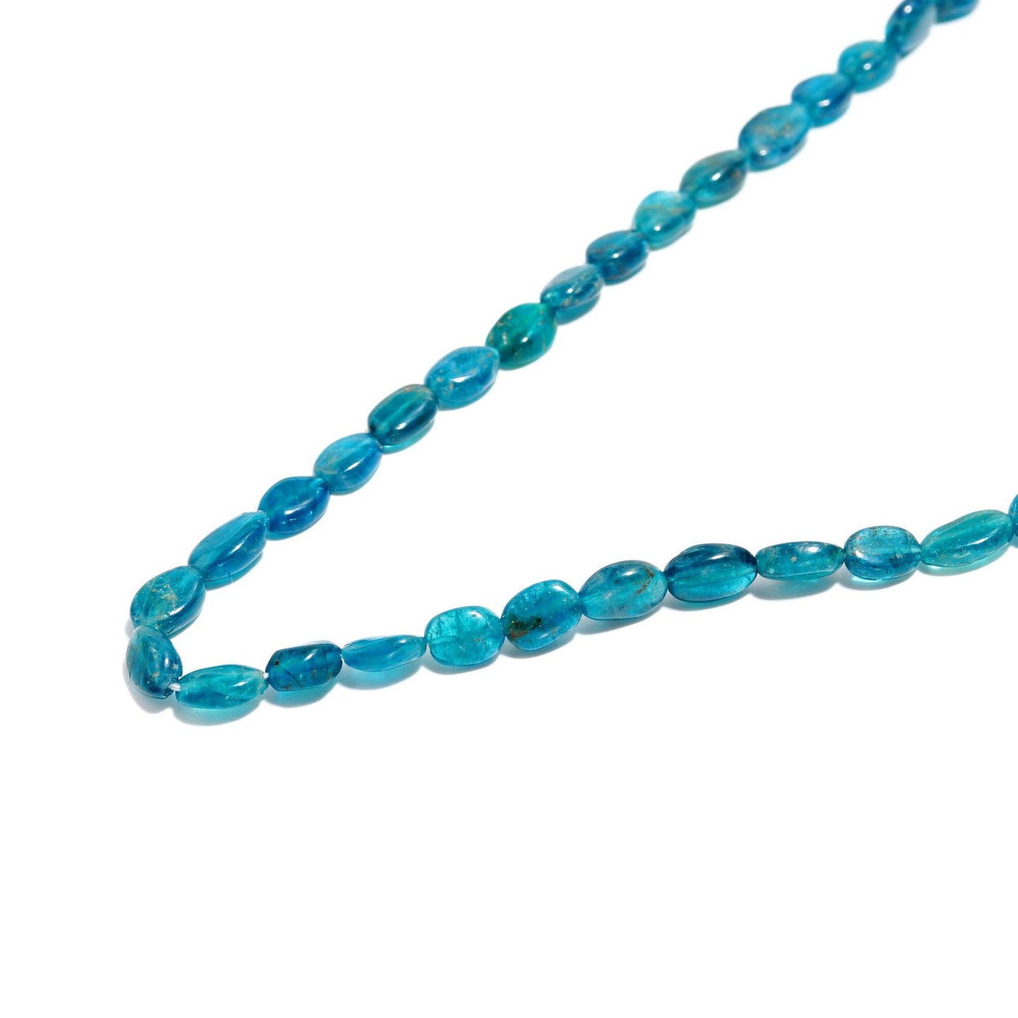 Natural Neon Apatite Smooth Oval Beads, Neon Apatite 4x6 - 5x7 MM Oval Beads, 13" Apatite Beads Strand