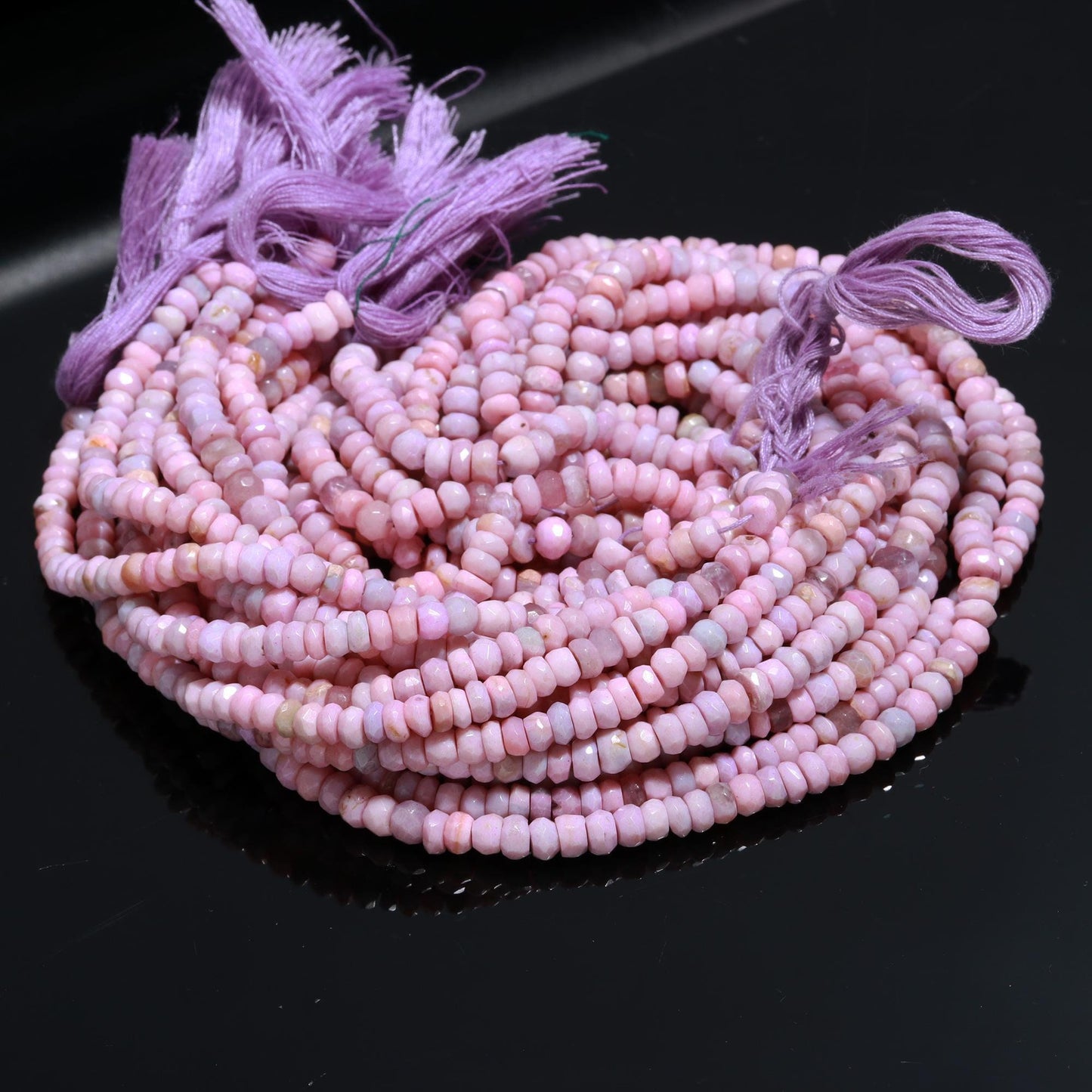 Lavender Opal Faceted Rondelle Beads Lavender Opal Rondelle Gemstone Beads Opal Rondelle Beads for Jewelry Making Craft Resale & Reselling