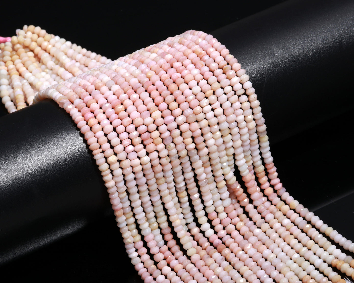 Shaded Pink Opal Faceted Rondelle Beads Natural Pink Opal 5 MM Rondelle Gemstone Bead for Handmade Designer Jewelry Necklace Bracelet Making