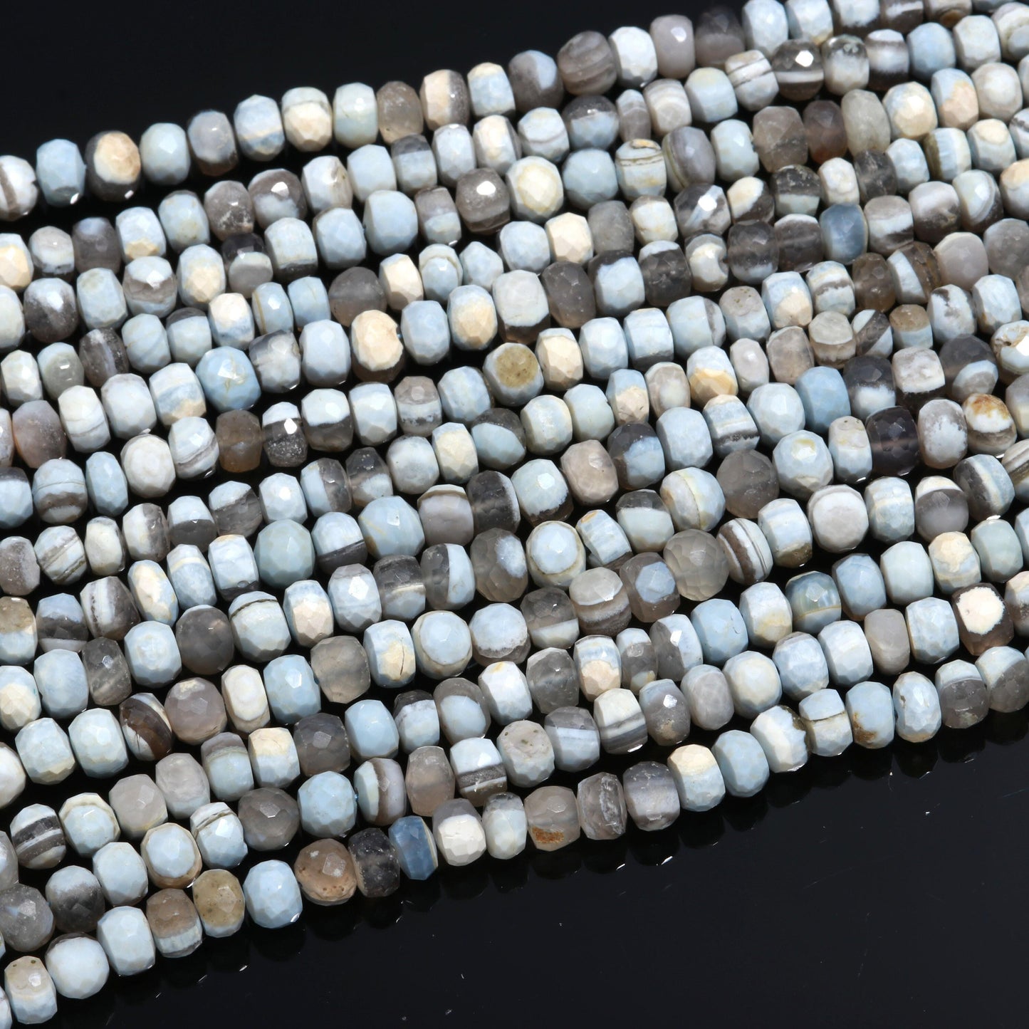 Boulder Opal Faceted Rondelle Beads Natural Boulder Opal 6-7 MM Rondelle Gemstone Beads for Designer Handmade Jewelry Necklace Making Craft
