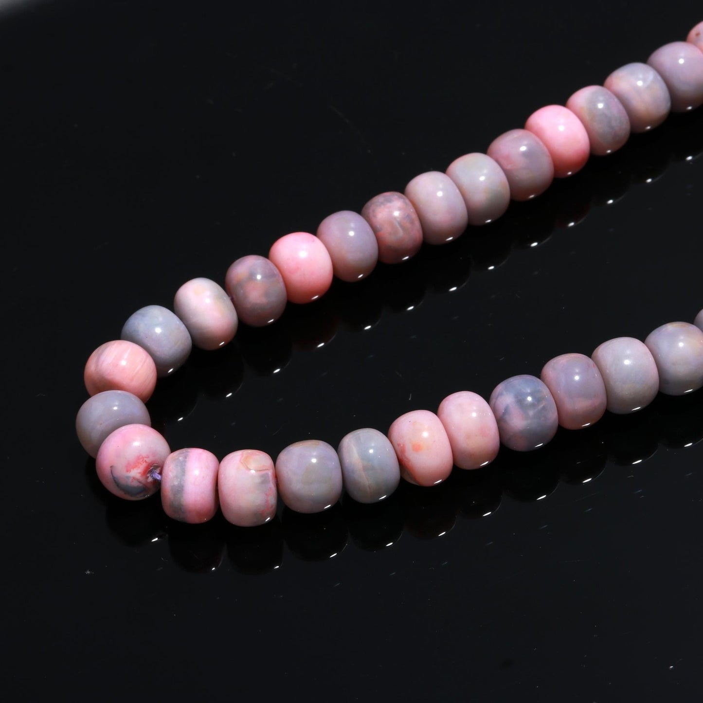 Lavender Opal Smooth Rondelle Beads Pink Purple Blue Opal Rondelle Beads 9 MM Opal Smooth Beads for Jewelry Necklace Bracelet Making Craft