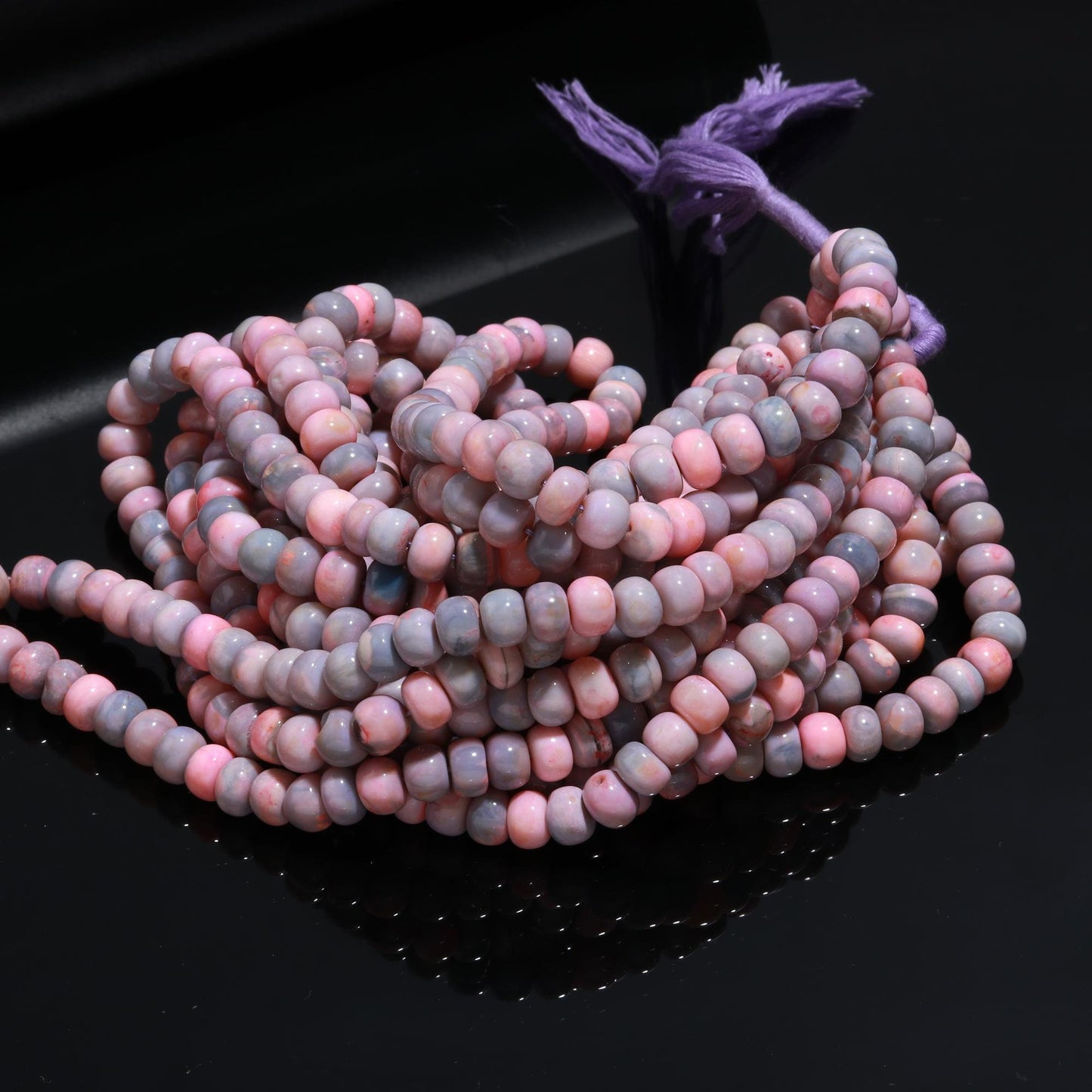 Lavender Opal Smooth Rondelle Beads Pink Purple Blue Opal Rondelle Beads 9 MM Opal Smooth Beads for Jewelry Necklace Bracelet Making Craft