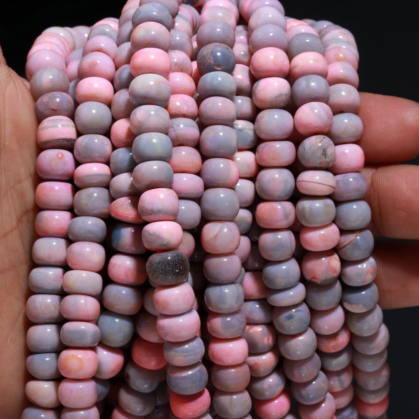 Lavender Opal Smooth Rondelle Beads Pink Purple Blue Opal Rondelle Beads 9 MM Opal Smooth Beads for Jewelry Necklace Bracelet Making Craft