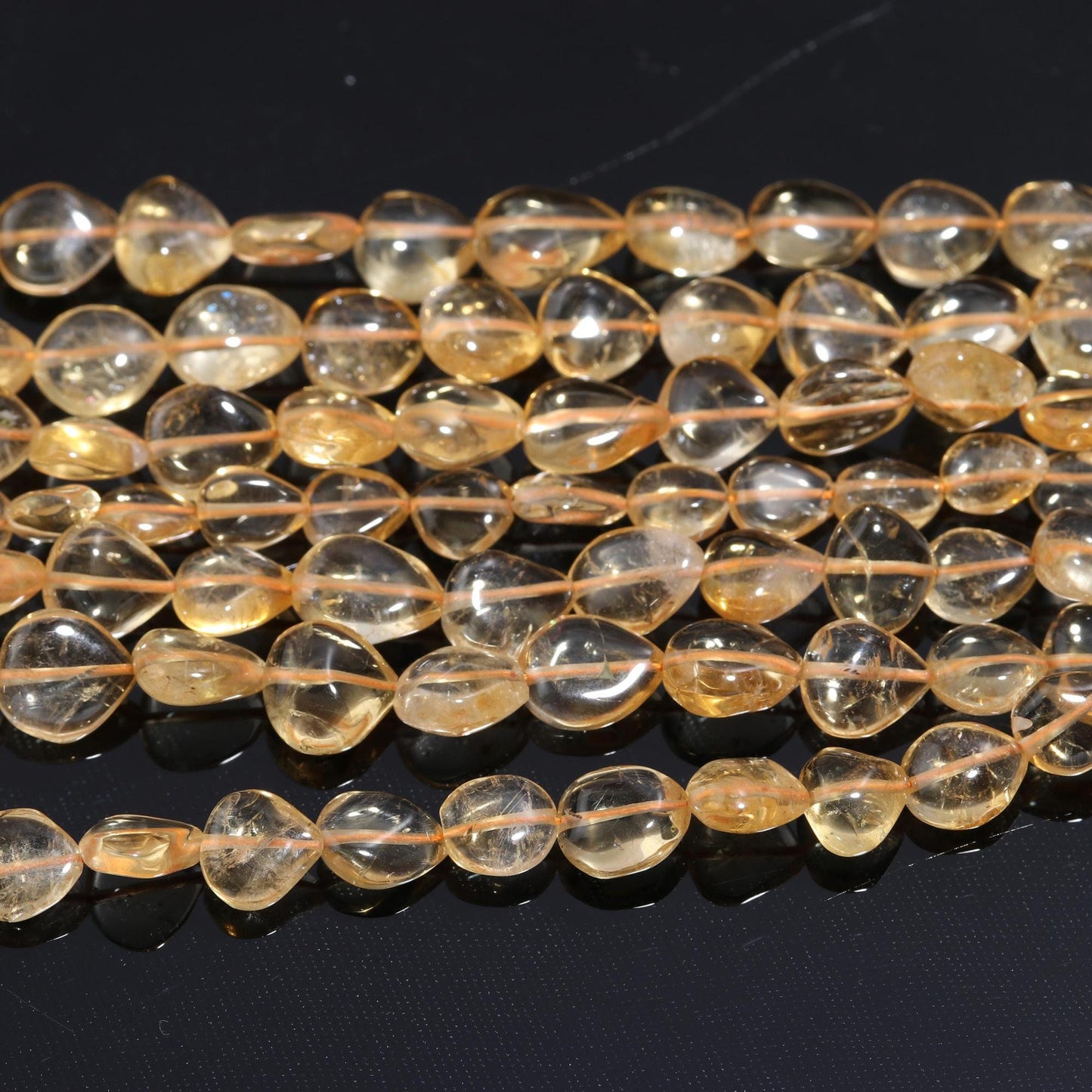Citrine Smooth Heart Shape Beads AAA+ Natural 12" Citrine Heart Beads 7x9 MM & 9X11 MM Citrine Plain Heart Shape for Designer Jewelry Making