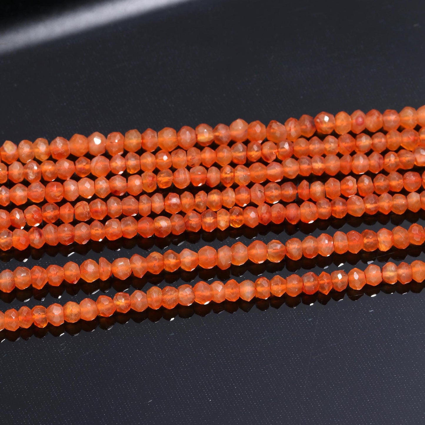 Carnelian Faceted Rondelle Beads Natural Caroline Rondelle Beads Natural Carnelian Beads for Designer Jewelry Making Necklace and Craft