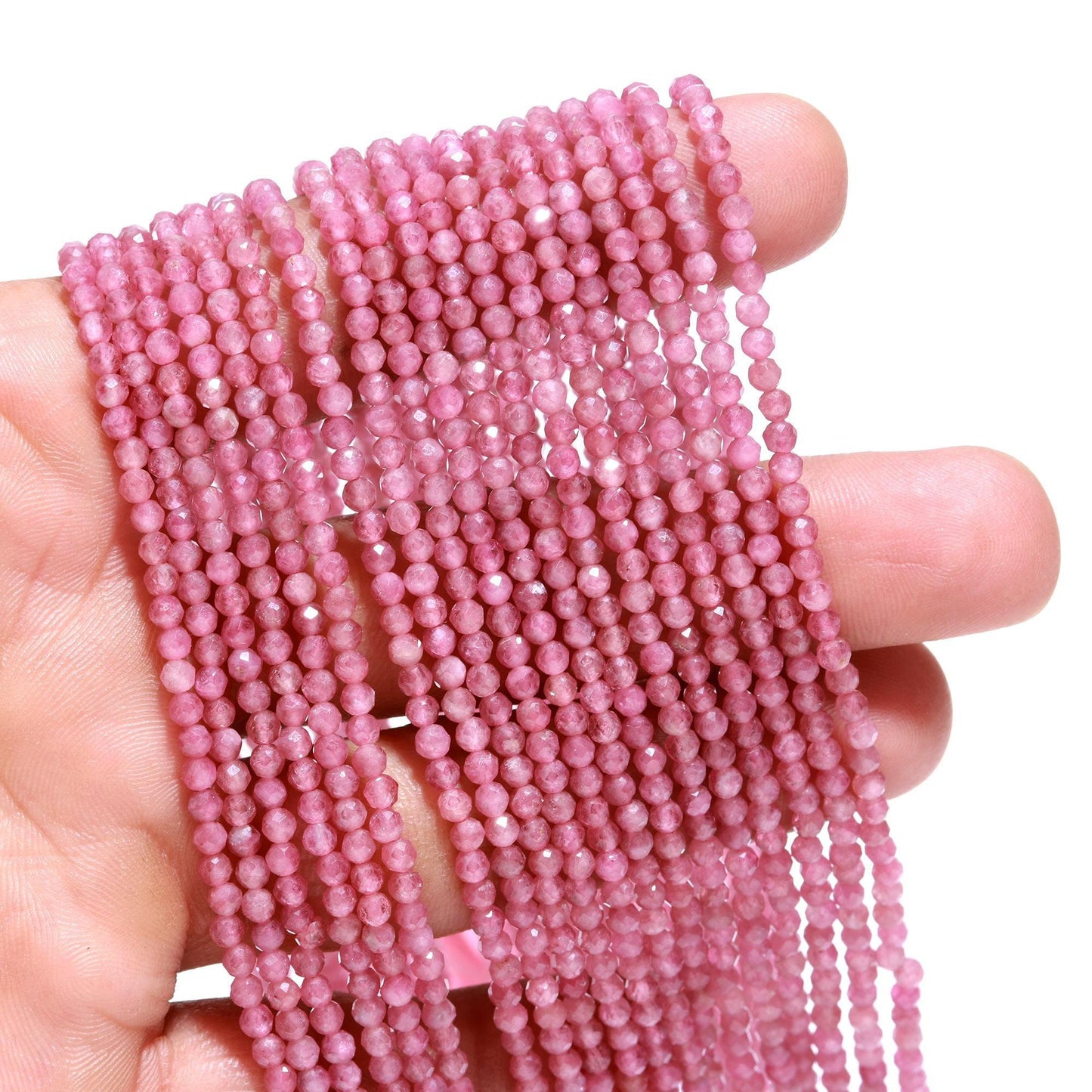Natural Pink Tourmaline Faceted Rondelle Beads, 3MM Pink Tourmaline Rondelle Beads, Rondelle Tourmaline Beads for Jewelry Making