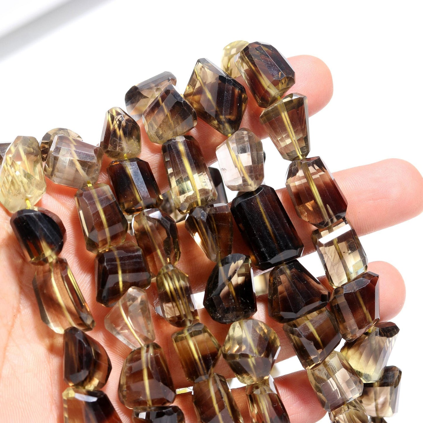 AAA Natural Bio Lemon Faceted Tumble Nuggets Beads Bio Lemon Faceted Nuggets Beads