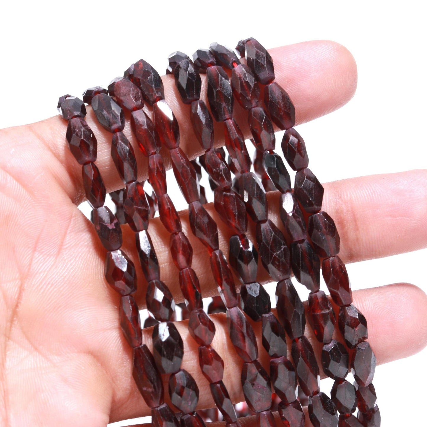 Garnet Oval Shape Beads Natural Garnet Faceted Oval Shape Gemstone Bead for Handmade Designer Jewelry Necklace Earrings Pendant Making Craft