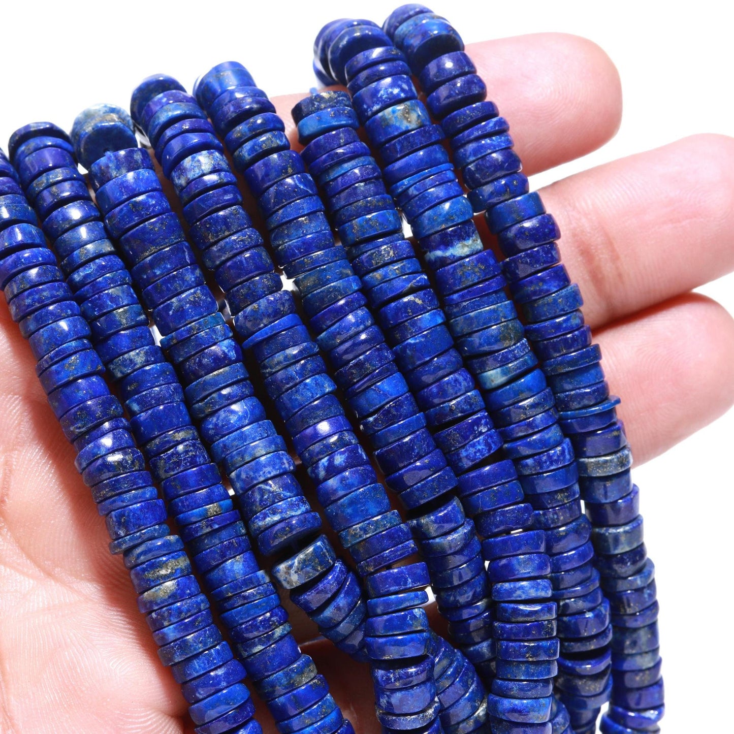 Lapis Lazuli Heishi Washer Beads Natural Lapis Lazuli Heishi Washer Beads AAA Quality 15 Inch Heishi Washer Beads for Jewelry Making Craft