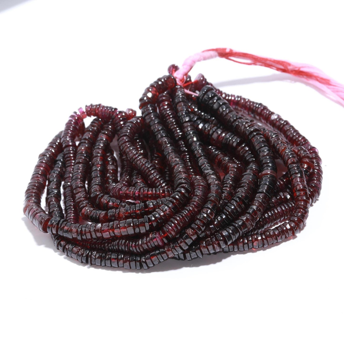 Garnet Heishi Washer Beads Natural Garnet Heishi Washer Beads Excellent Quality 16 Inch Washer Natural Garnet Beads for Jewelry Making Craft