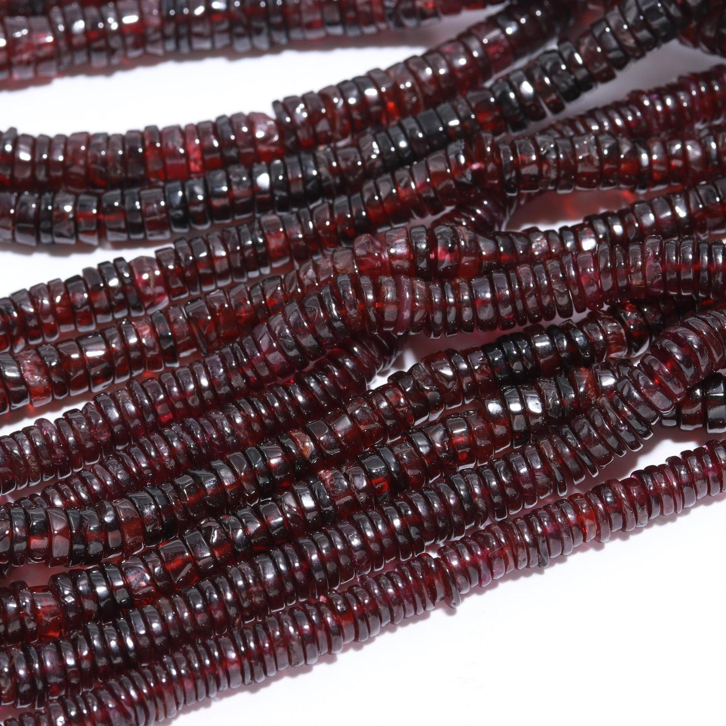 Garnet Heishi Washer Beads Natural Garnet Heishi Washer Beads Excellent Quality 16 Inch Washer Natural Garnet Beads for Jewelry Making Craft