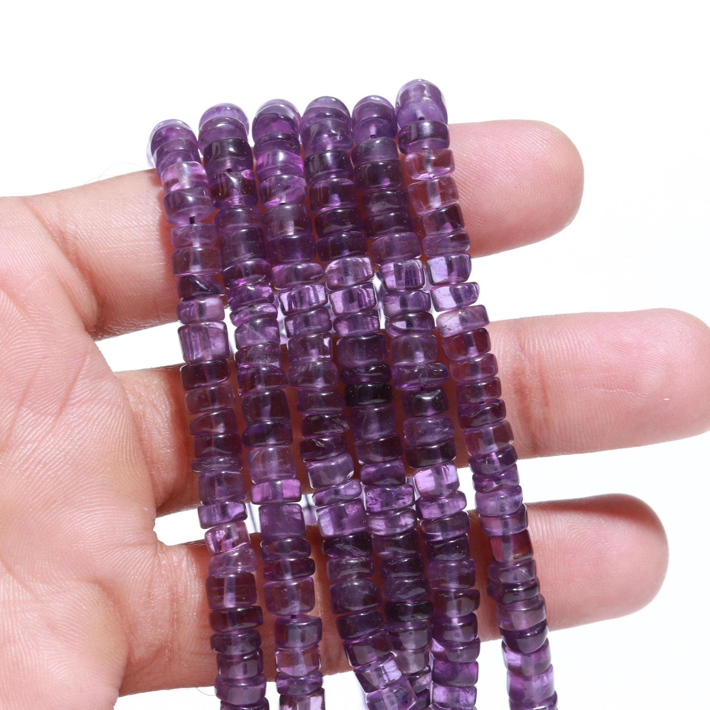 Amethyst Heishi Washer Beads Blue Amethyst Tyer Beads Amethyst Tyre Beads AAA Natural Amethyst Heishi Washer for Jewelry Making Craft