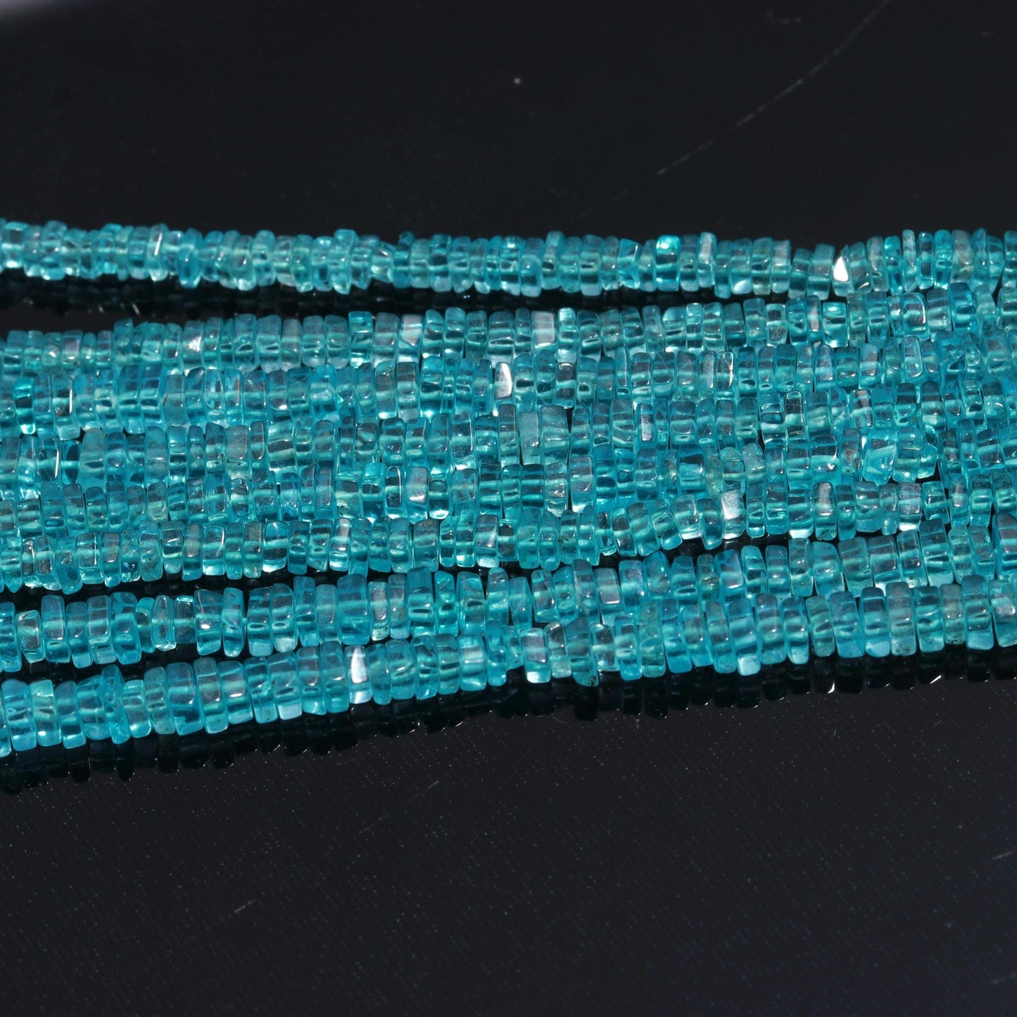Neon Apatite Heishi Washer Beads Excellent Quality Natural Neon Apatite Washer Beads 15 Inch Heishi Washer Neon Apatite Bead for Jewelry