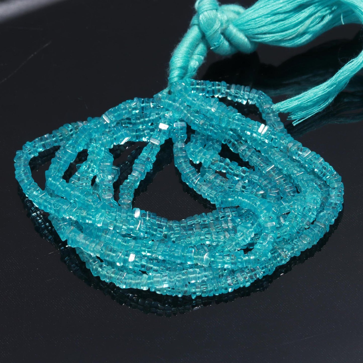 Neon Apatite Heishi Washer Beads Excellent Quality Natural Neon Apatite Washer Beads 15 Inch Heishi Washer Neon Apatite Bead for Jewelry