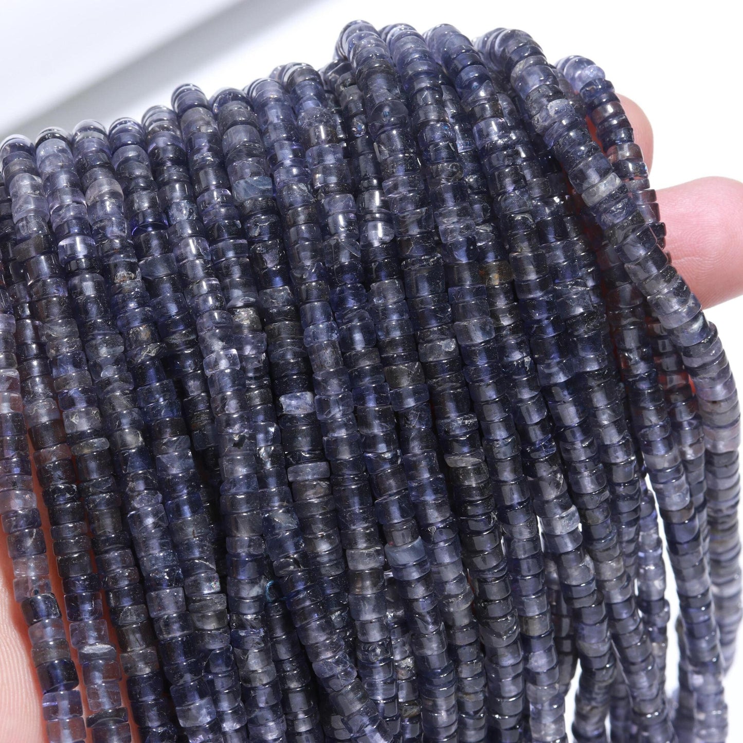Iolite Heishi Washer Beads Excellent Quality Natural Iolite Washer Beads 16 Inch Heishi Washer Iolite Bead Wholesale Price Beads for Jewelry