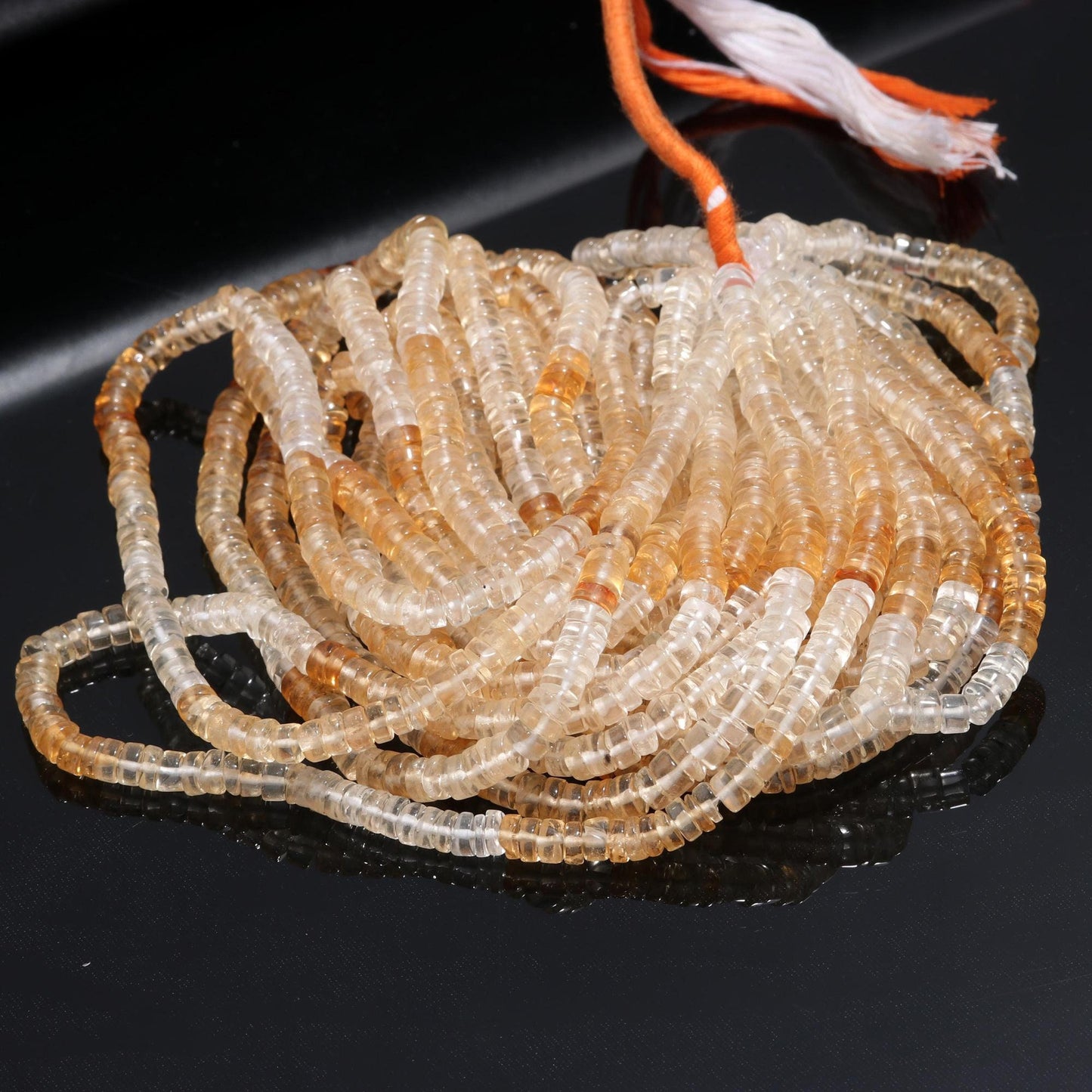Shaded Citrine Heishi Washer Beads Excellent Quality Natural Citrine Shaded Beads Heishi Washer Beads 16 Inch Washer Bead for Jewelry Making