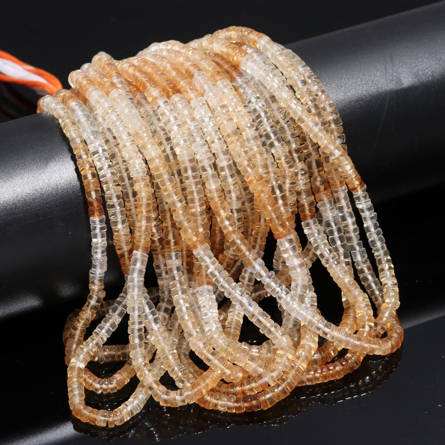 Shaded Citrine Heishi Washer Beads Excellent Quality Natural Citrine Shaded Beads Heishi Washer Beads 16 Inch Washer Bead for Jewelry Making