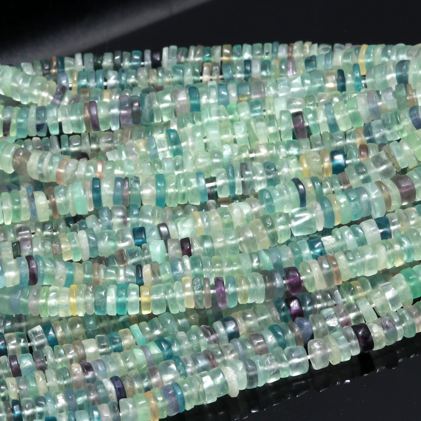 Multi Fluorite Heishi Washer Beads Excellent Quality Natural Green Fluorite Beads Fluorite Heishi Washer Beads 17 Inch Fluorite for Jewelry