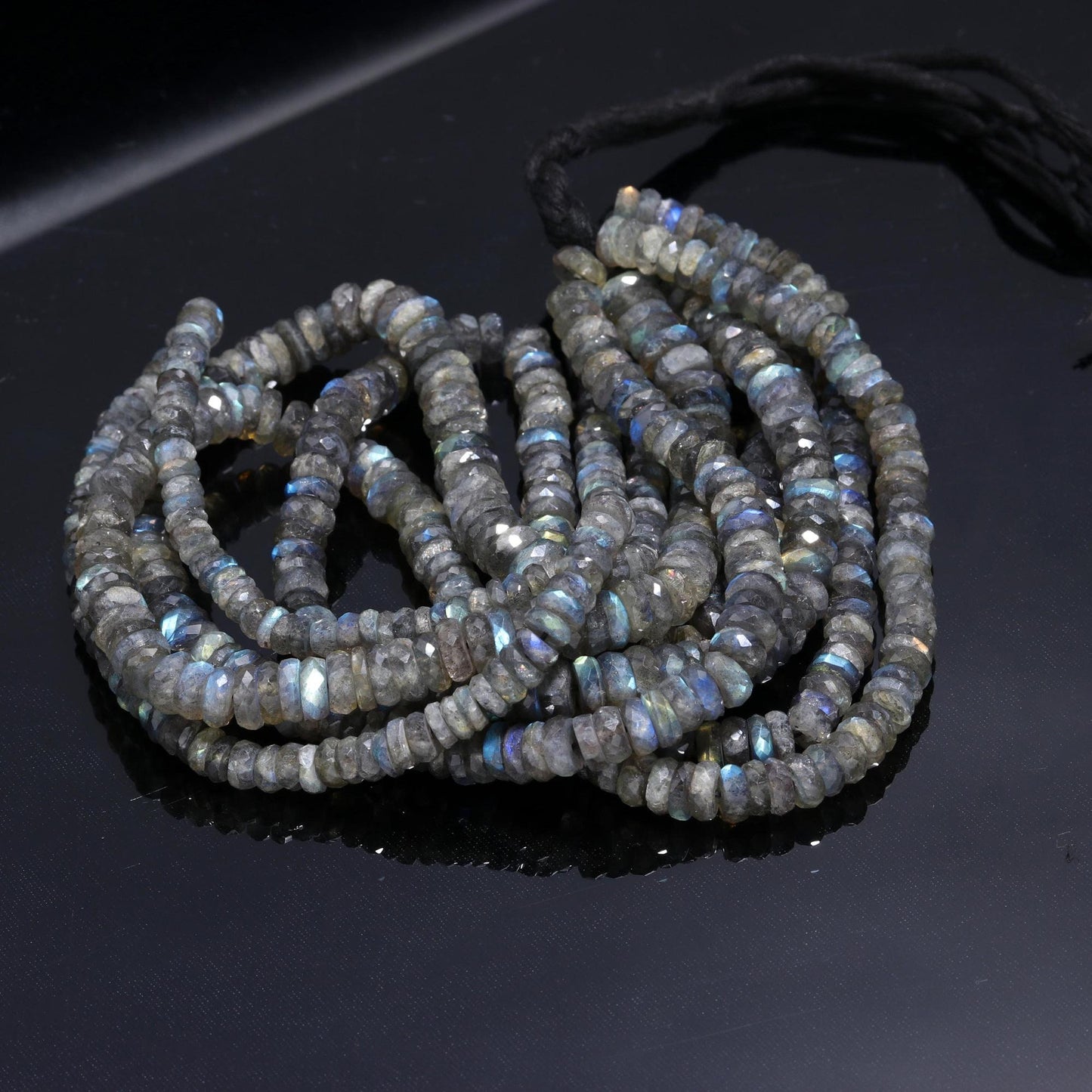 Labradorite Faceted Washer Beads Natural Labradorite Faceted Washer Beads AAA Quality 16 Inch Washer Labradorite Beads Black Moonstone Beads