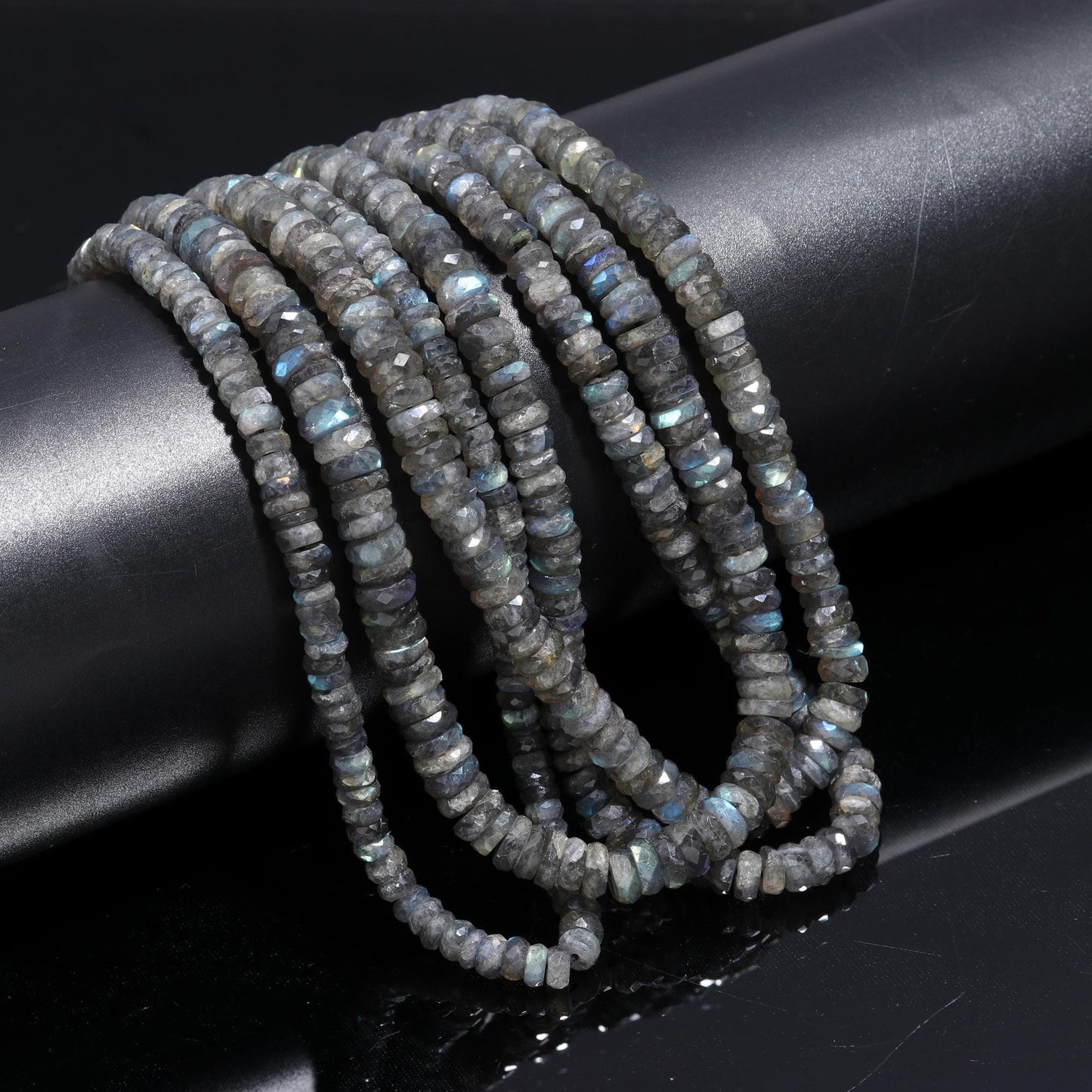 Labradorite Faceted Washer Beads Natural Labradorite Faceted Washer Beads AAA Quality 16 Inch Washer Labradorite Beads Black Moonstone Beads