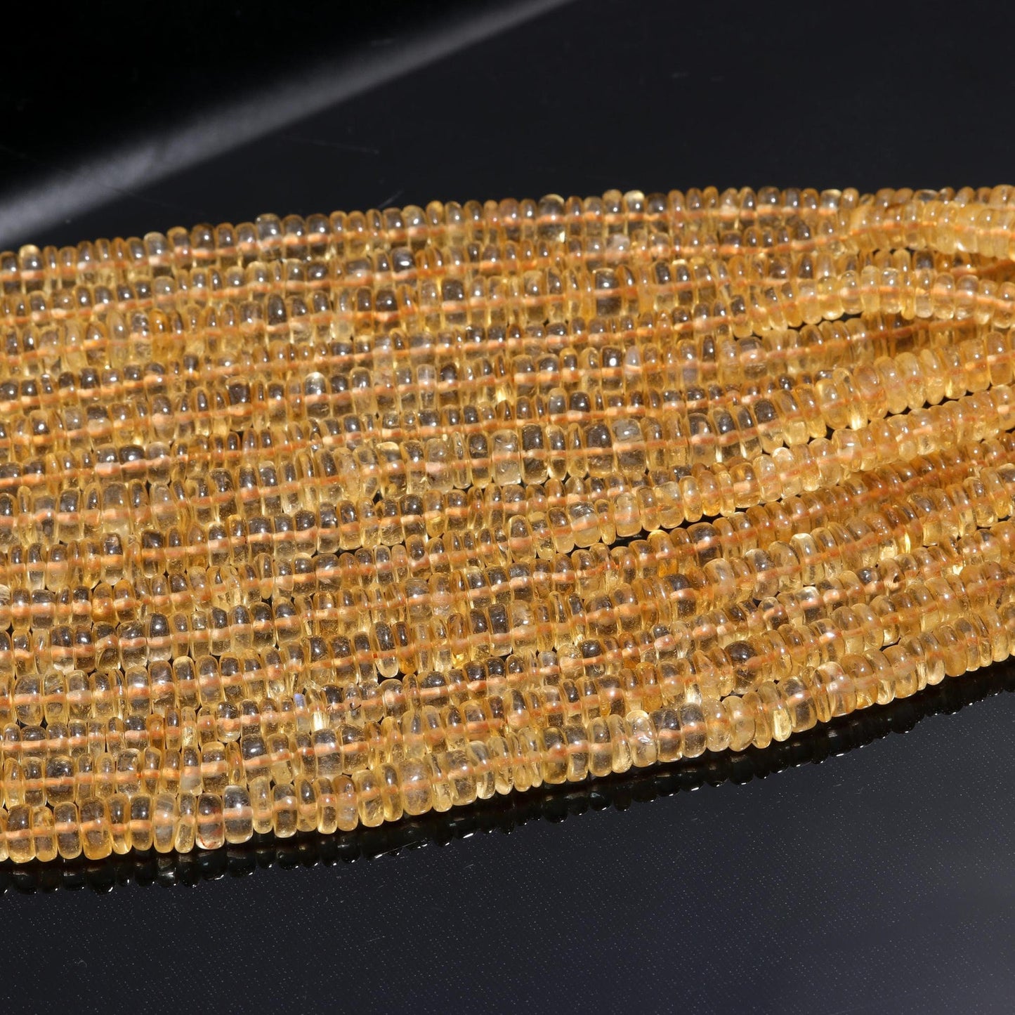 Citrine Heishi Washer Beads Excellent Quality Natural Citrine Tyer Beads Citrine Plain Tyer Beads Smooth Beads for Jewelry Making Craft