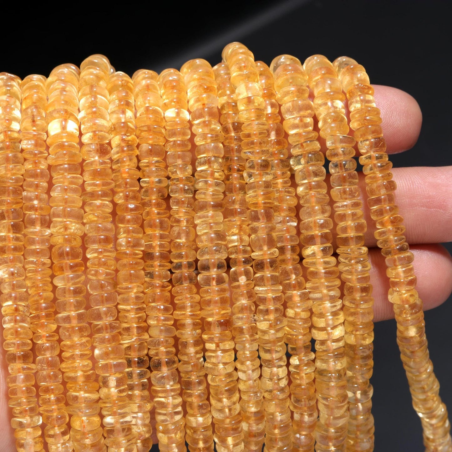 Citrine Heishi Washer Beads Excellent Quality Natural Citrine Tyer Beads Citrine Plain Tyer Beads Smooth Beads for Jewelry Making Craft