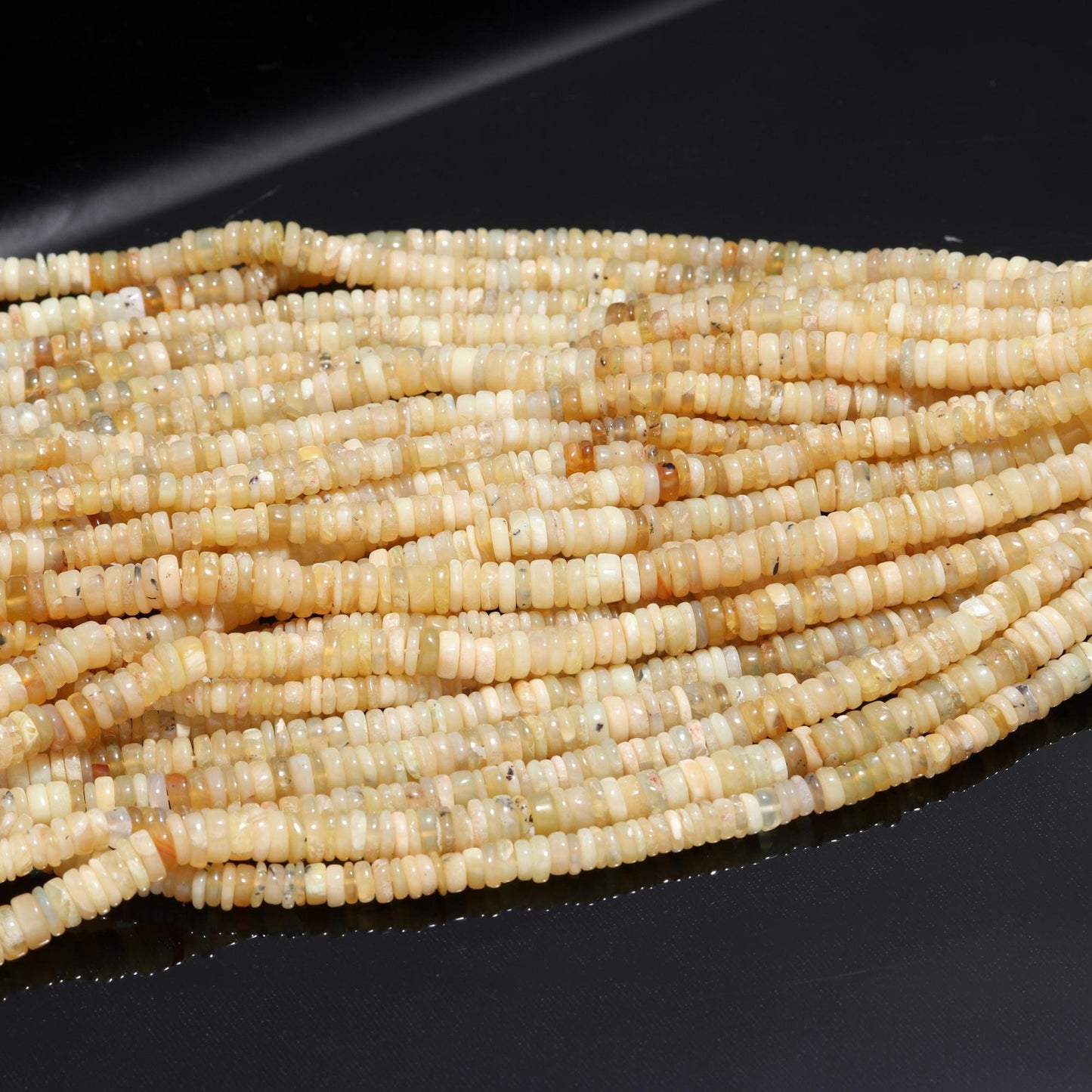 Yellow Opal Tyre Shape Beads Yellow Opal Gemstone Heishi Wahser Beads Natural Yellow Opal Wheel Beads for Handmade Jewelry Making Beads