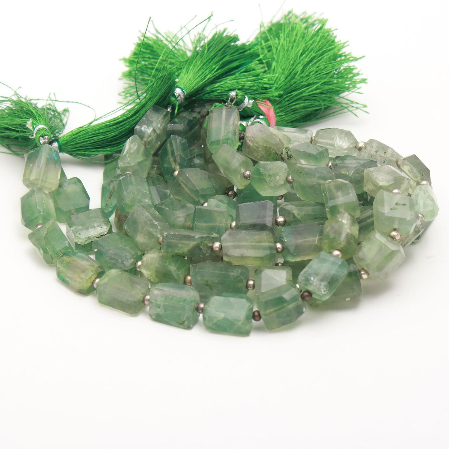 Natural Green Fluorite Tumble 8X14 MM 9" Strand Green Fluorite Nuggets Beads Natural Green Fluorite Tumble for Designer Jewelry Making Craft