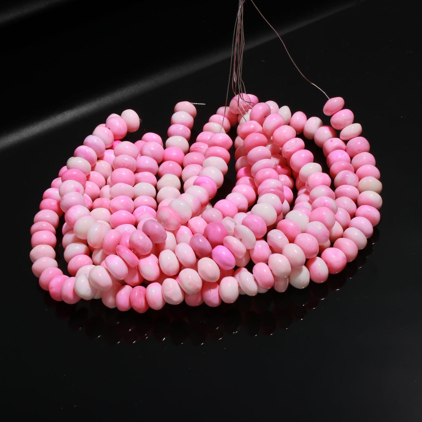 Shaded Pink Opal Smooth Rondelle Beads Pink Opal Opal 9-10 MM Rondelle Gemstone Beads for Handmade Designer Jewelry Necklace Bracelet Making