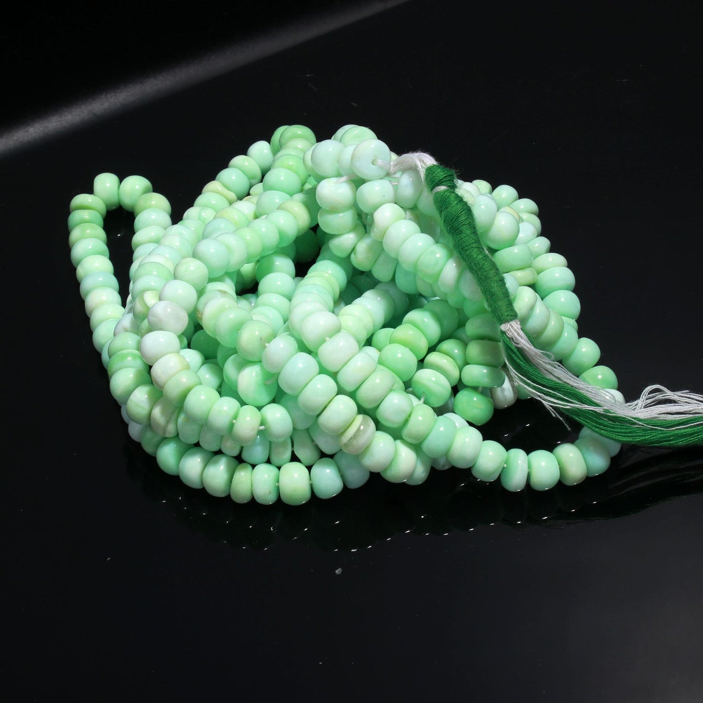 Green Opal Shaded Smooth Rondelle 8-9 MM Beads Green Opal Smooth Beads for Handmade Designer Jewelry Necklace Bracelet Making & Reselling