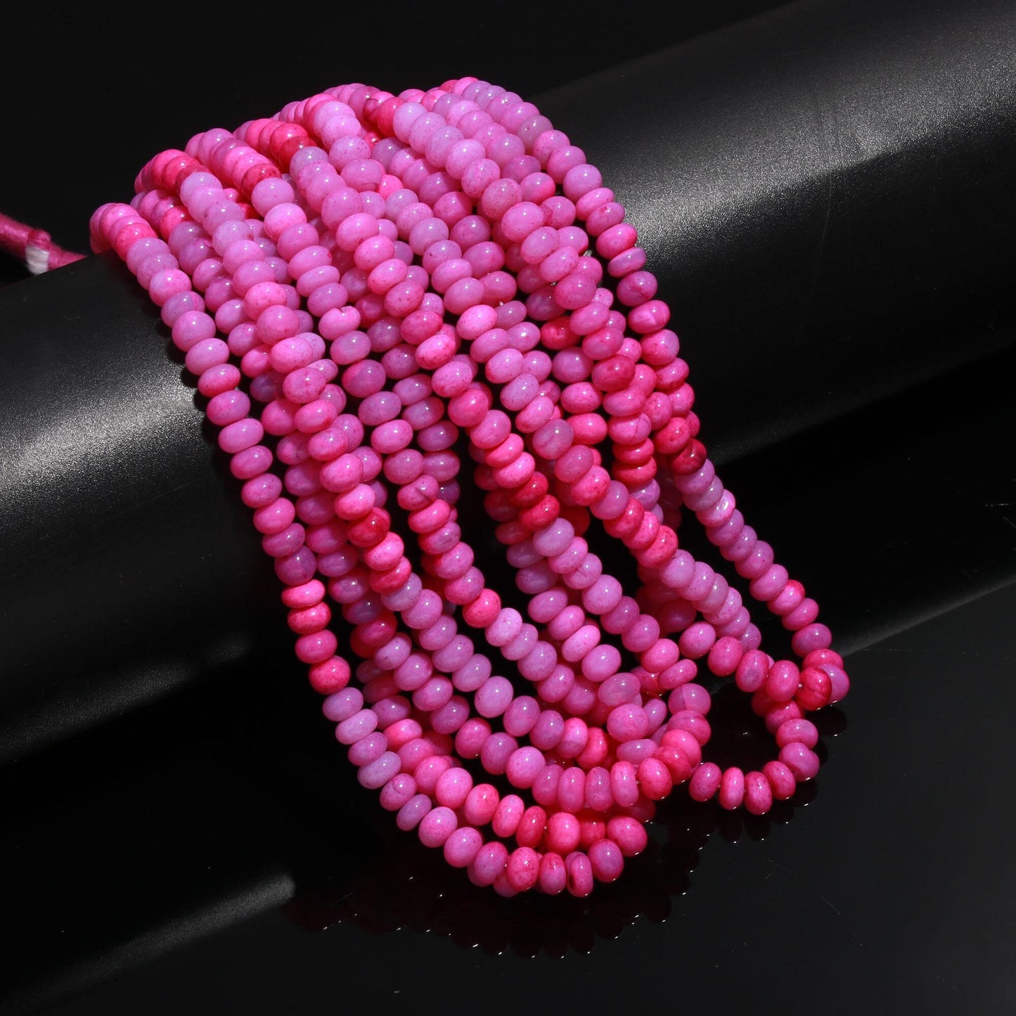 Shaded Pink Color Opal Smooth Beads 6-7 MM Opal Rondelle Gemstone Beads for Handmade Designer Jewelry Necklace Bracelet Making & Reselling