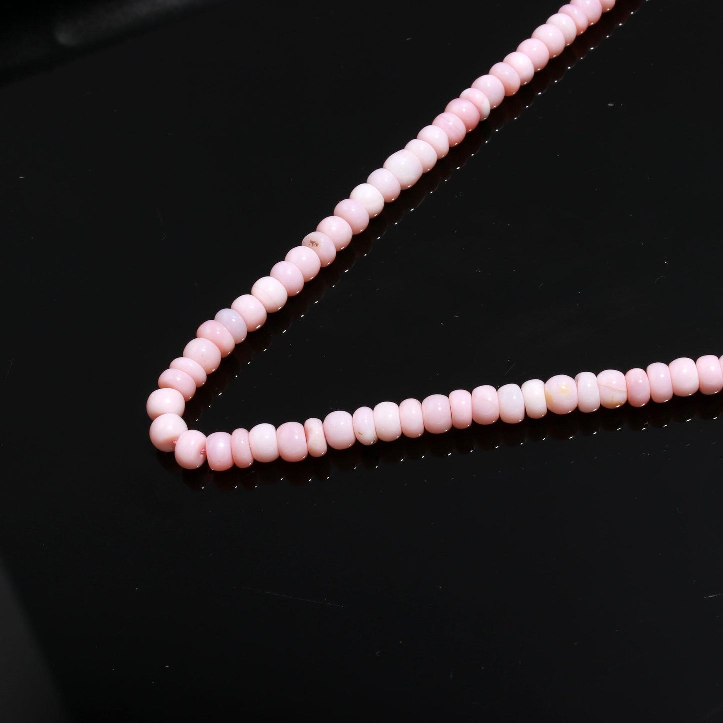 Pink Opal Smooth Rondelle Beads 5 MM Baby Pink Opal Plain Rondelle Beads for Jewelry Necklace Bracelet Making, Natural Opal Rondelle Beads
