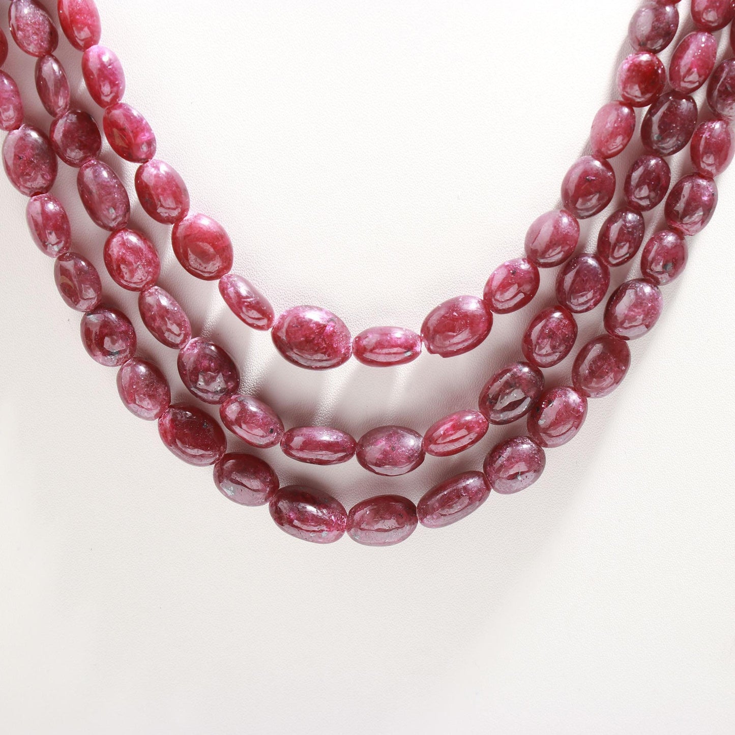 1 Strand AAA African Ruby Smooth Oval Beads, 16 Inch Natural Ruby Oval Bead Necklace with Drawstring Clasp, Natural African Mines Ruby Beads