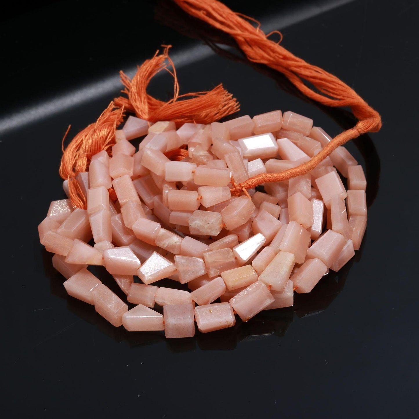 Peach Moonstone Faceted Tumble Beads Natural Peach Moonstone Gemstone Nuggets for Designer Jewelry Necklace Pendant Earrings Bracelet Making