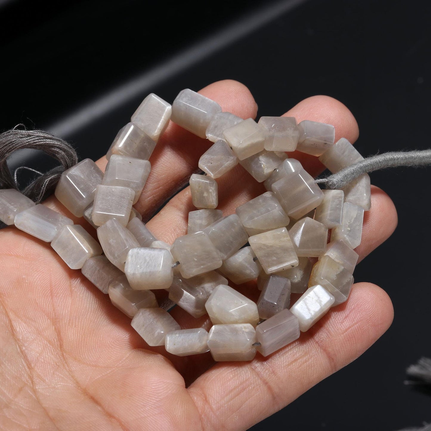 Grey Moonstone Faceted Tumble Beads Natural Grey Moonstone Gemstone Nuggets Tumble Beads for Handmade Designer Jewelry Necklace Making Craft