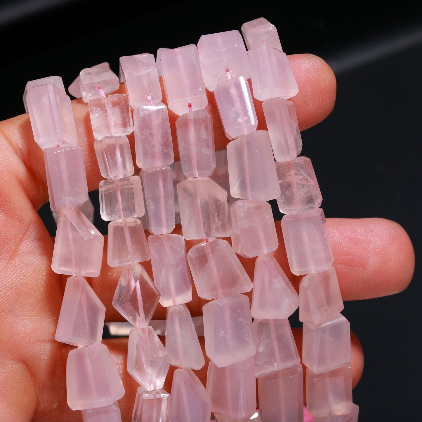 Rose Quartz Tumble Natural Rose Quartz Tumble Nuggets Fancy Shape Bead for Handmade Designer Jewelry Necklace Bracelet Earrings Making Craft