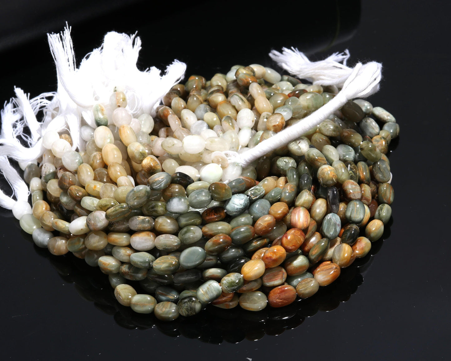 Cat's Eye Smooth Oval Beads 7x10-8x12 MM Natural Cat's Eye Oval Plain Beads for Handmade Designer Jewelry Necklace Bracelet Pendant Making