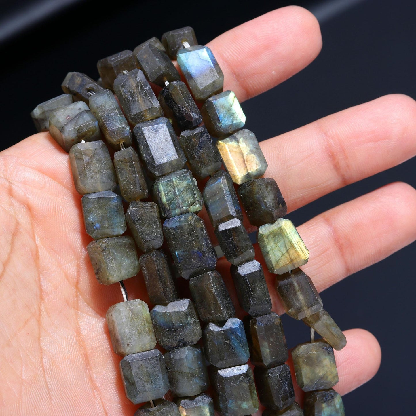 Labradorite Tumble Excellent Quality Natural Labradorite Nuggets Black Monstone Beads Natural Tumble Labradorite for Jewelry Making Craft