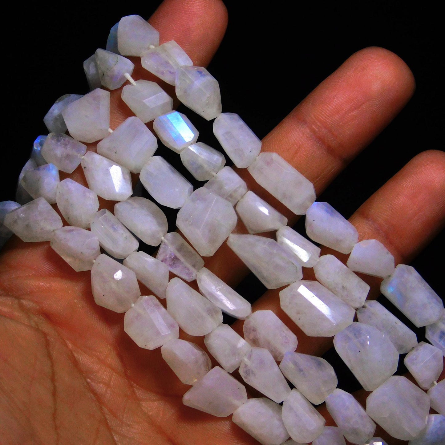 Rainbow Moonstone Tumble Excellent Quality Natural Rainbow Moonstone Nuggets Beads Natural Rainbow Tumble for Designer Jewelry Making Craft