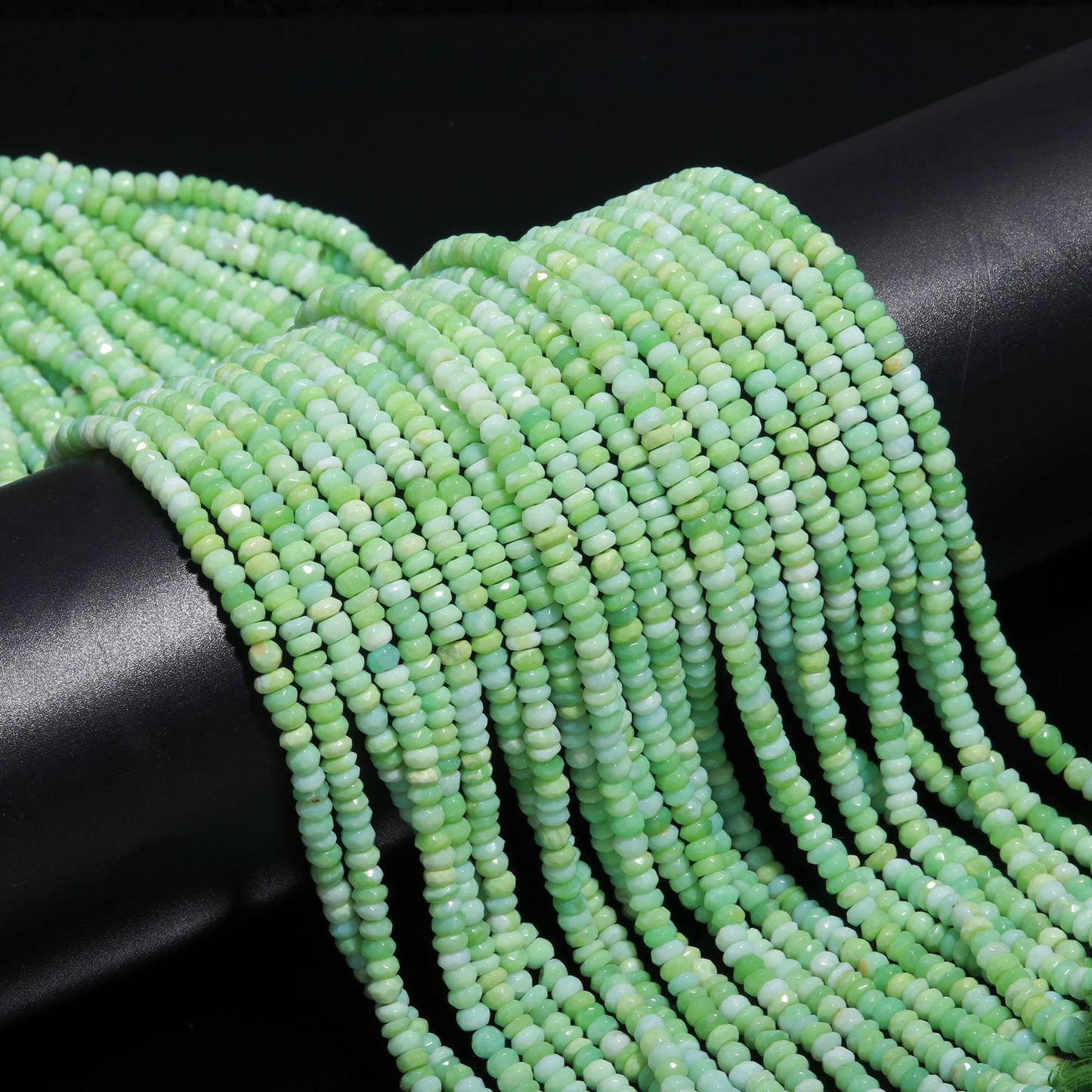 Green Opal Faceted Rondelle Beads 4.5-5 MM Green Opal Rondelle Beads Natural Opal Rondelle Gemstone Beads for Jewelry Making & Reselling