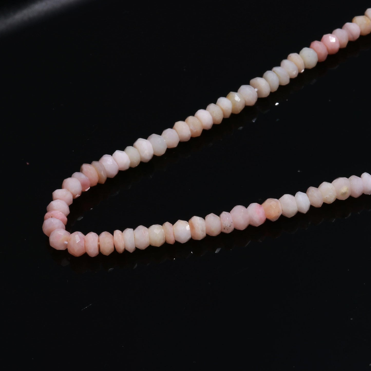 Shaded Pink Opal Faceted Rondelle Beads Natural Pink Opal 5 MM Rondelle Gemstone Bead for Handmade Designer Jewelry Necklace Bracelet Making