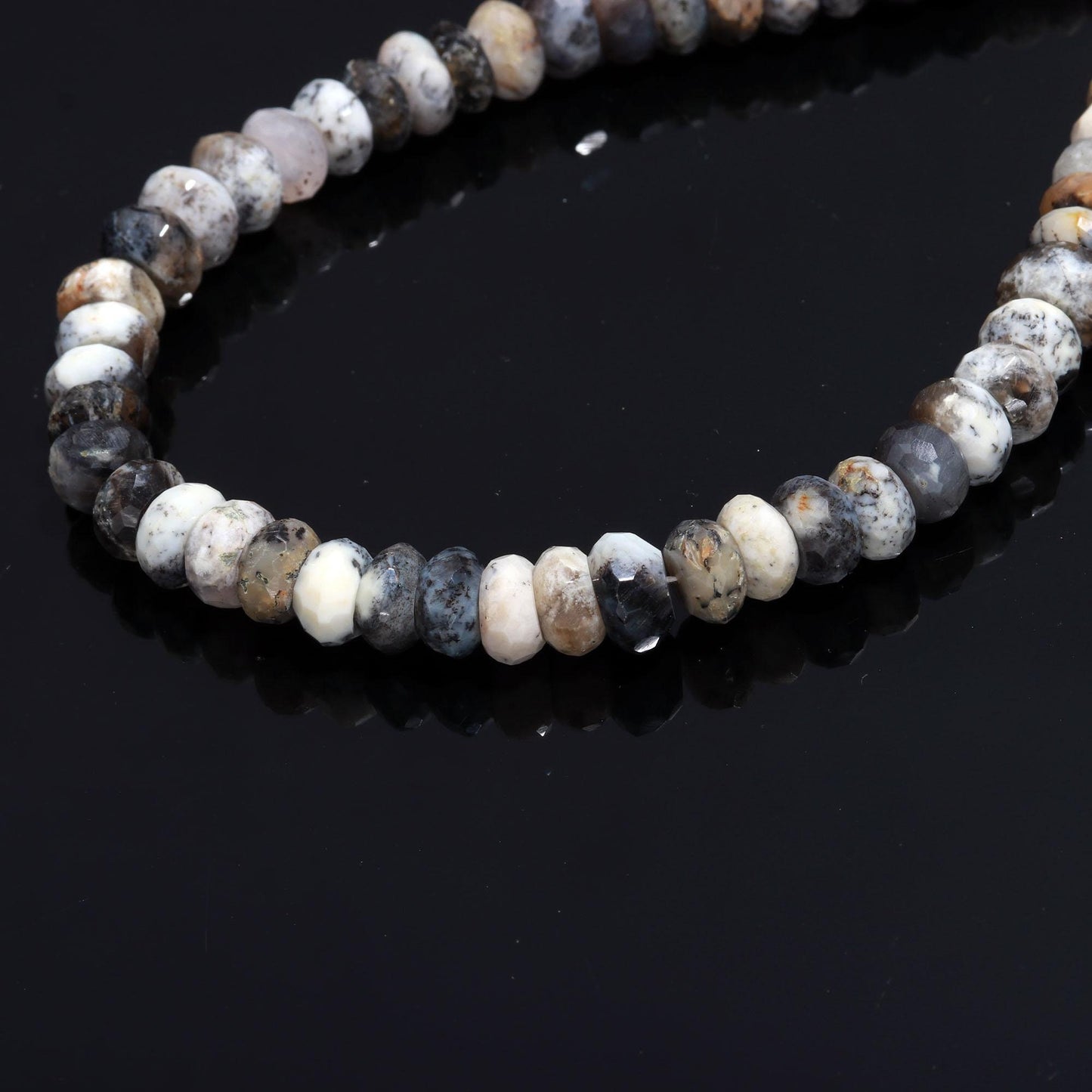 Dendrite Opal Faceted Rondelle Beads Natural Dendrite Opal 9 MM Rondelle Gemstone Beads for Handmade Designer Jewelry Necklace Bracelet