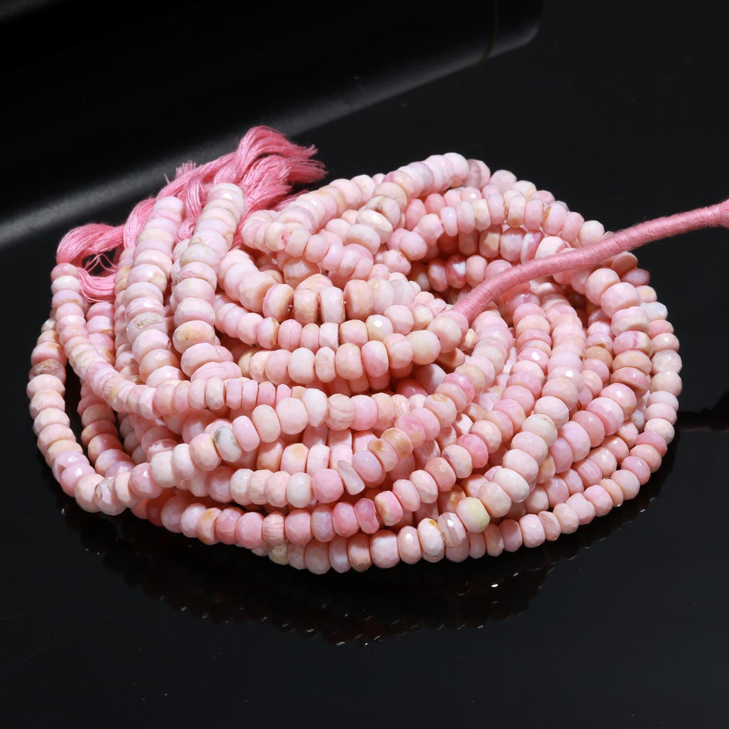 Pink Opal Faceted Rondelle Beads Natural Pink Opal 7 MM Rondelle Gemstone for Handmade Designer Jewelry Necklace Pendant Bracelet Making