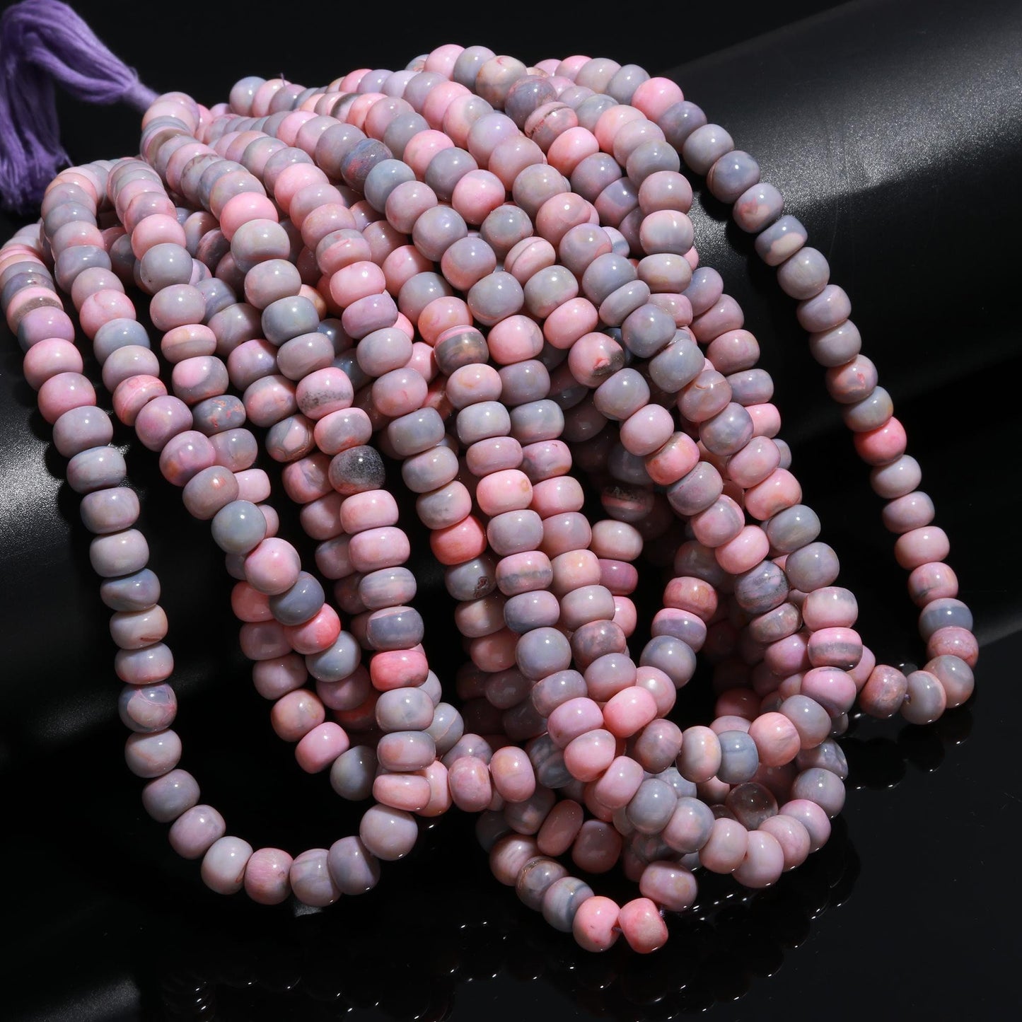 Lavender Opal Smooth Rondelle Beads Pink Purple Blue Opal Rondelle Beads 9 MM Opal Smooth Beads for Jewelry Necklace Bracelet Making Craft